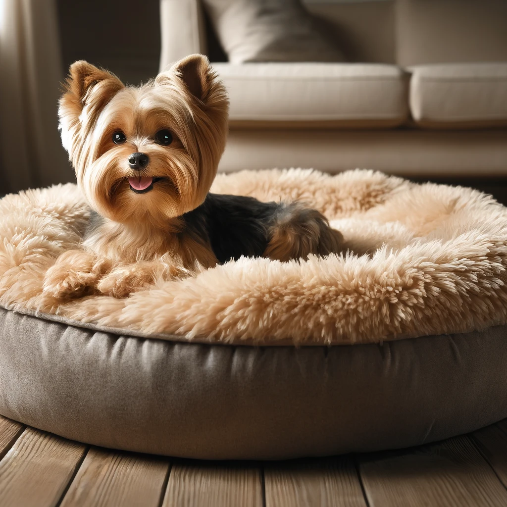 york shire cama para perro pequeño mini toy relajante antiestres.webp